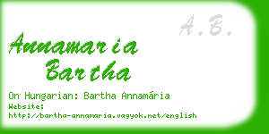 annamaria bartha business card